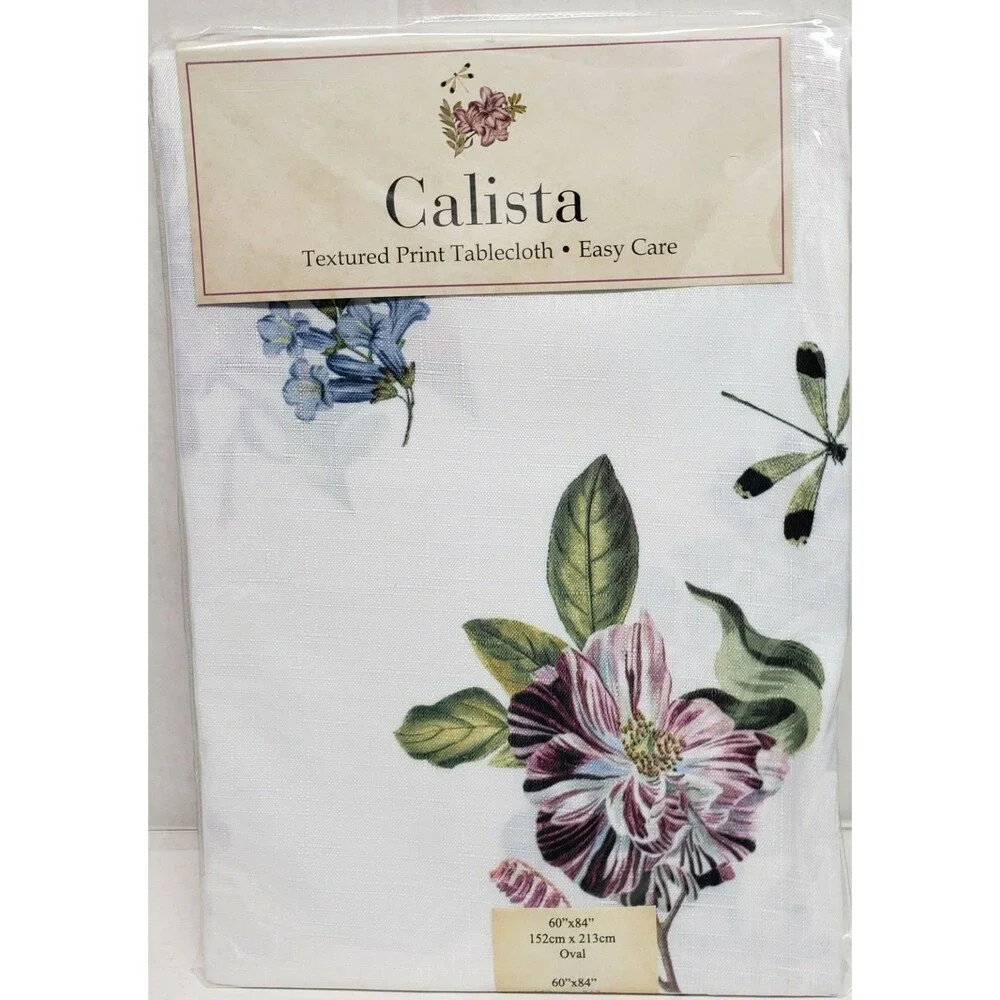 Textured Printed Fabric Tablecloth 60x84